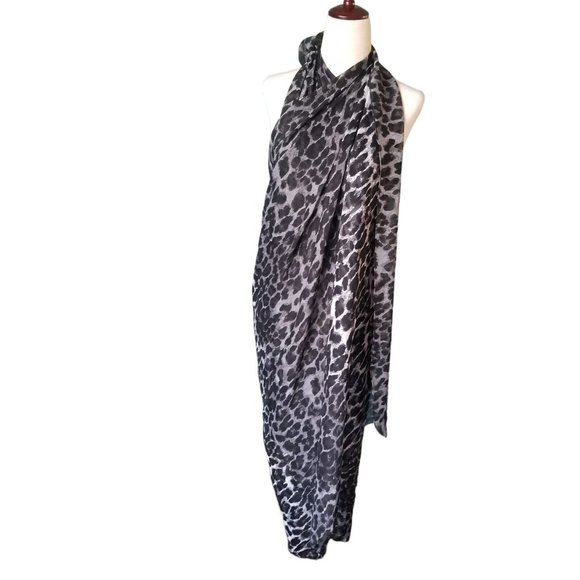 Wilsons Leather Other - Wilson's Leather 3 in 1 Scarf Fashion Sarong Coverup Black Leopard Print w Tags